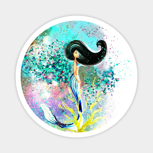 African Mermaid Splash Magnet by digitaldoodlers